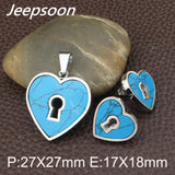 Heart Style 2Colors Stainless Steel Pendant and Earring sets SBJFKDCA