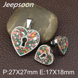 Heart Style 2Colors Stainless Steel Pendant and Earring sets SBJFKDCA