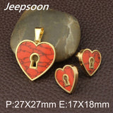 Heart Style 2Colors Stainless Steel Pendant and Earring sets SBJFKDCA