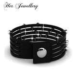 Faux Leather Trendy Alloy Bracelet