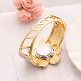 Gold Plated Hollow Quartz Watch Casual Wristwatch