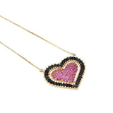 Hibride Big Heart Design Gold Silver Chain Necklace Pendant