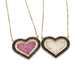 Hibride Big Heart Design Gold Silver Chain Necklace Pendant