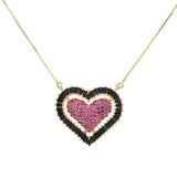 Hibride Big Heart Design Gold Silver Chain Necklace Pendant