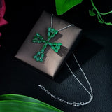 Hibride Delicate Green Triangle Cubic Zircon Necklace Pendant