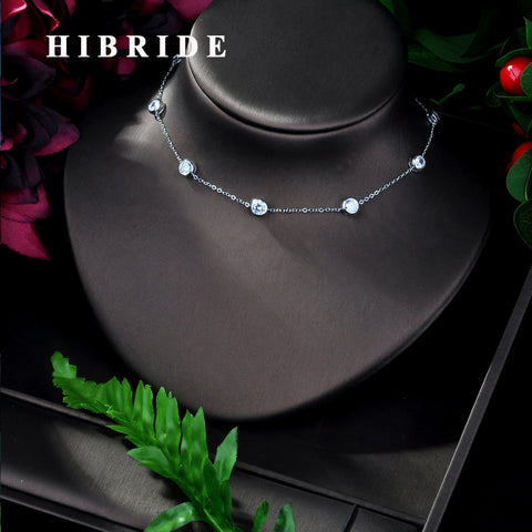 Hibride Elegant Round-shaped Cubic Zirconia Pendant Necklace