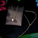 Hibride Flower Cluster Clear Crystal Zirconia Gold Color Necklaces Pendants