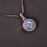 Hibride Sparkling Tear Drop Zirconia Crystal Zircon Pendant Chain Necklaces