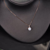 Hibride Sparkling Tear Drop Zirconia Crystal Zircon Pendant Chain Necklaces