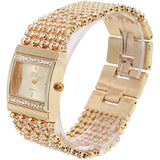 Stainless Steel Quartz Rhinestone Crystal Analog Wrist Watch