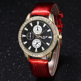 Leather Band Creative Fashion Girl Analog Alloy Quartz Wrist Watch