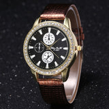 Leather Band Creative Fashion Girl Analog Alloy Quartz Wrist Watch