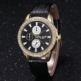 Leather Band Creative Fashion Girl Analog Alloy Quartz Wrist Watch