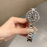 Quartz Big Stone Crystal Waterproof Stainless Steel Wrist Watch