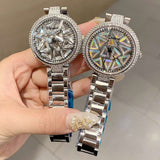 Quartz Big Stone Crystal Waterproof Stainless Steel Wrist Watch