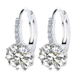 White/Yellow Gold Color Plated CZ Zircon Hoop Earrings