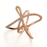 High quality brand fashion personality micro inlay AAA zircon cross ladies ring for women wedding ring wholesale