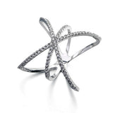 High quality brand fashion personality micro inlay AAA zircon cross ladies ring for women wedding ring wholesale