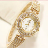 Diamond quartz bracelet watches