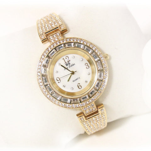 Diamond quartz bracelet watches