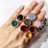 bauman exquisite 8 colour crystal triangle colour zirconium crystalencrusted copper micro ring