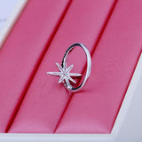 micro-inlaid zircon silver-plated ring