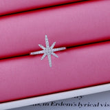 micro-inlaid zircon silver-plated ring