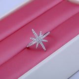 micro-inlaid zircon silver-plated ring