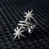 simple star with the joint ring double word star creative meteor opening ring