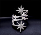 simple star with the joint ring double word star creative meteor opening ring