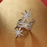 simple star with the joint ring double word star creative meteor opening ring