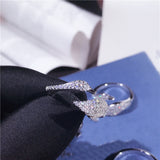 crystal swan opening S925 pure silver temperament wedding ring silver ornaments