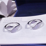 crystal swan opening S925 pure silver temperament wedding ring silver ornaments