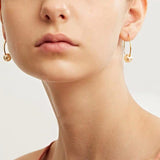 Simple C-shaped Line Imitated Shell Pearl Earrings