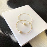 Simple C-shaped Line Imitated Shell Pearl Earrings