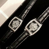 Square Silver Quartz Diamond Stainless Steel Watch