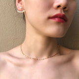 Paris Designer Jewelry Fashion Round Pearl Gold Color Dangle Earrings