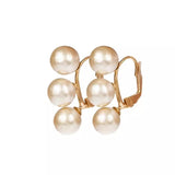 Paris Designer Jewelry Fashion Round Pearl Earrings Gold Color Dangle Earrings