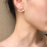 Paris Designer Jewelry Fashion Round Pearl Gold Color Dangle Earrings