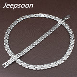 Stainless Steel Metal Silver and gold color Necklace And Bracelet Jewelry Set SFKGCOEI