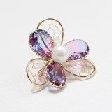 Rhinestone Crystal Brooch Hollow Out Collar Pin