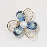 Rhinestone Crystal Brooch Hollow Out Collar Pin