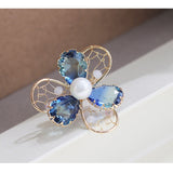 Rhinestone Crystal Brooch Hollow Out Collar Pin