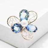 Rhinestone Crystal Brooch Hollow Out Collar Pin