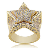 five-pointed star stereo ring micro set with zircon