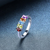 Hutang Multi Gemstone Jewelry Sets Earrings Ring 925 Silver Natural Amethyst Garnet Citrine