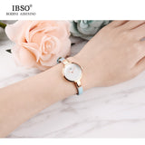 IBSO Genuine Leather Strap Quartz Watch Casual Bracelet Watch