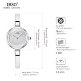 IBSO Genuine Leather Strap Quartz Watch Casual Bracelet Watch