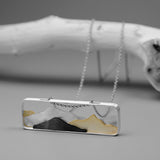 INATURE 925 Sterling Silver 3D Mountain Shell Pendant Necklace