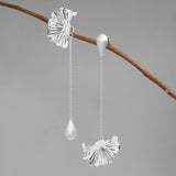 INATURE 925 Sterling Silver Asymmetric Personality Trendy Poppy Flower Earrings